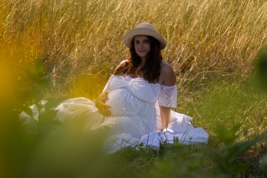 Tournesol champ photo de grossesse Constance